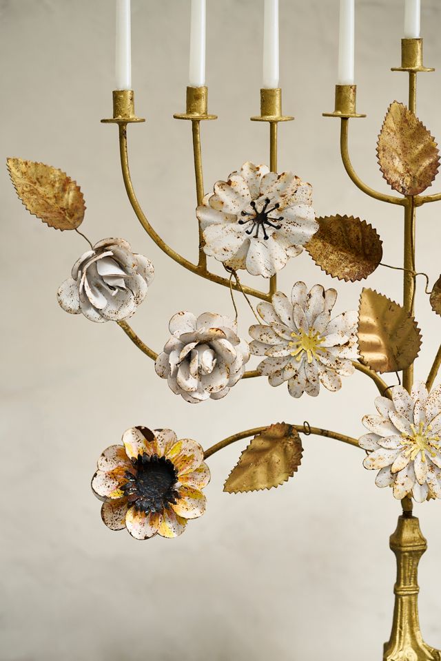 Floral Menorah, Tall #1