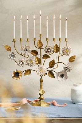 Floral Menorah, Tall