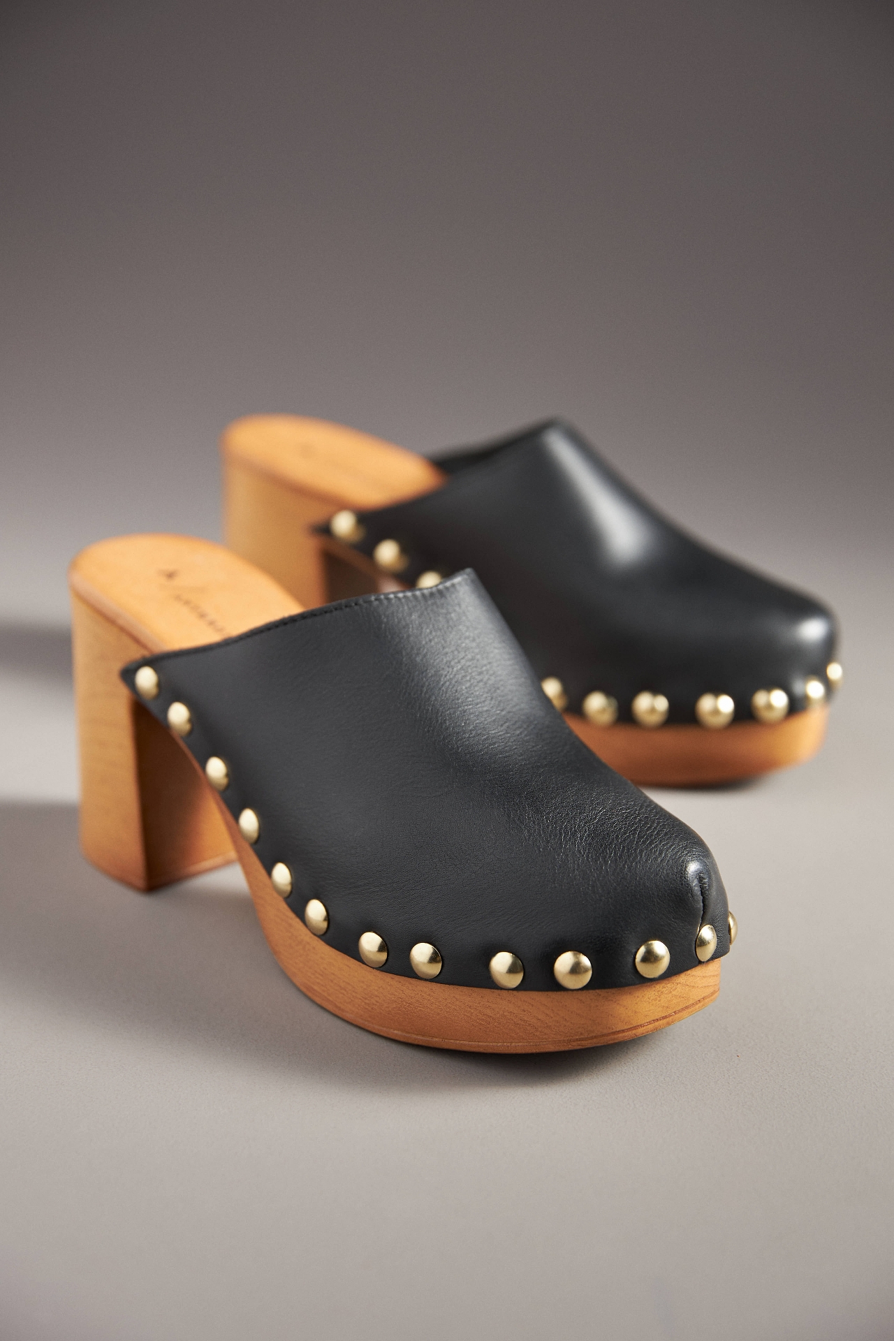 By Anthropologie Wood-Bottom Clog Heels