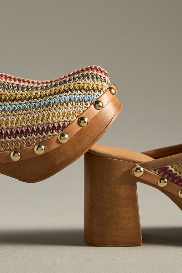 By Anthropologie Wood-Bottom Clog Heels #2