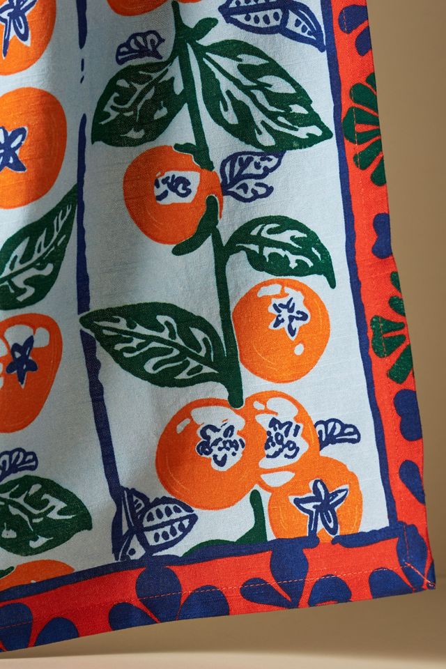 Tomatoes Block-Print Dish Towel #1
