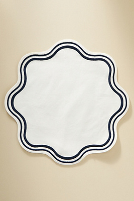 Anthropologie Madeline Cotton Round Placemat In White
