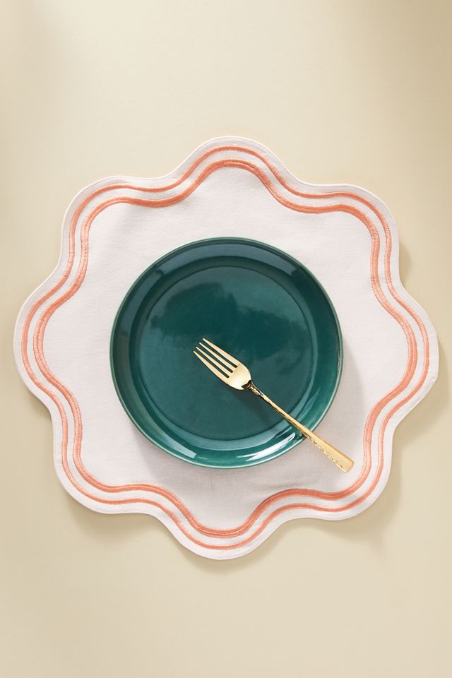Madeline Embroidered Round Placemat #1