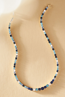 NADRI ROCKSTARS BLUE MIXED STONE COLLAR NECKLACE 