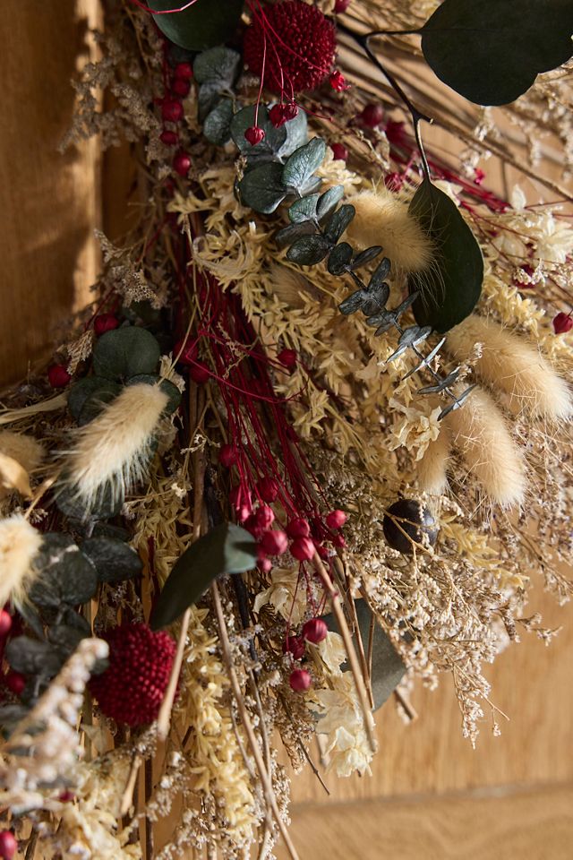 Dried Caspia + Eucalyptus Wreath #1