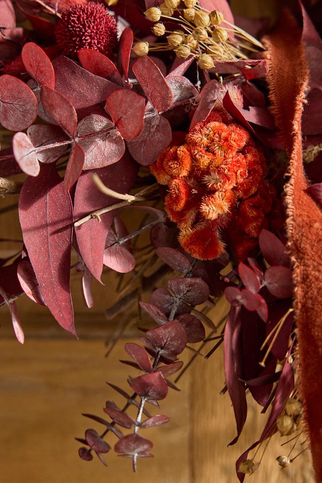 Dried Vermilion Ember Wreath #1
