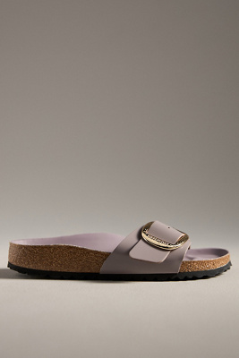 Birkenstock Madrid Hammered Big Buckle Slide Sandal In Gold