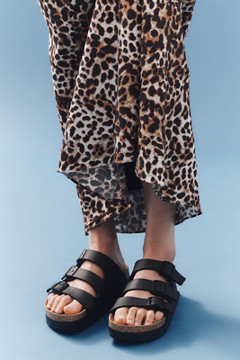 Birkenstock Florida Iii Platform Triple-strap Sandals In Black