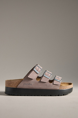 Birkenstock Papillio By  Florida Flex Platform Triple-strap Sandals In Pink