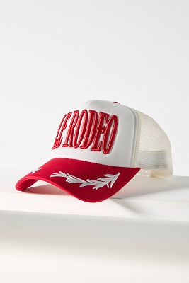 Shop Worn/west Embroidered Brim Baseball Cap In Red