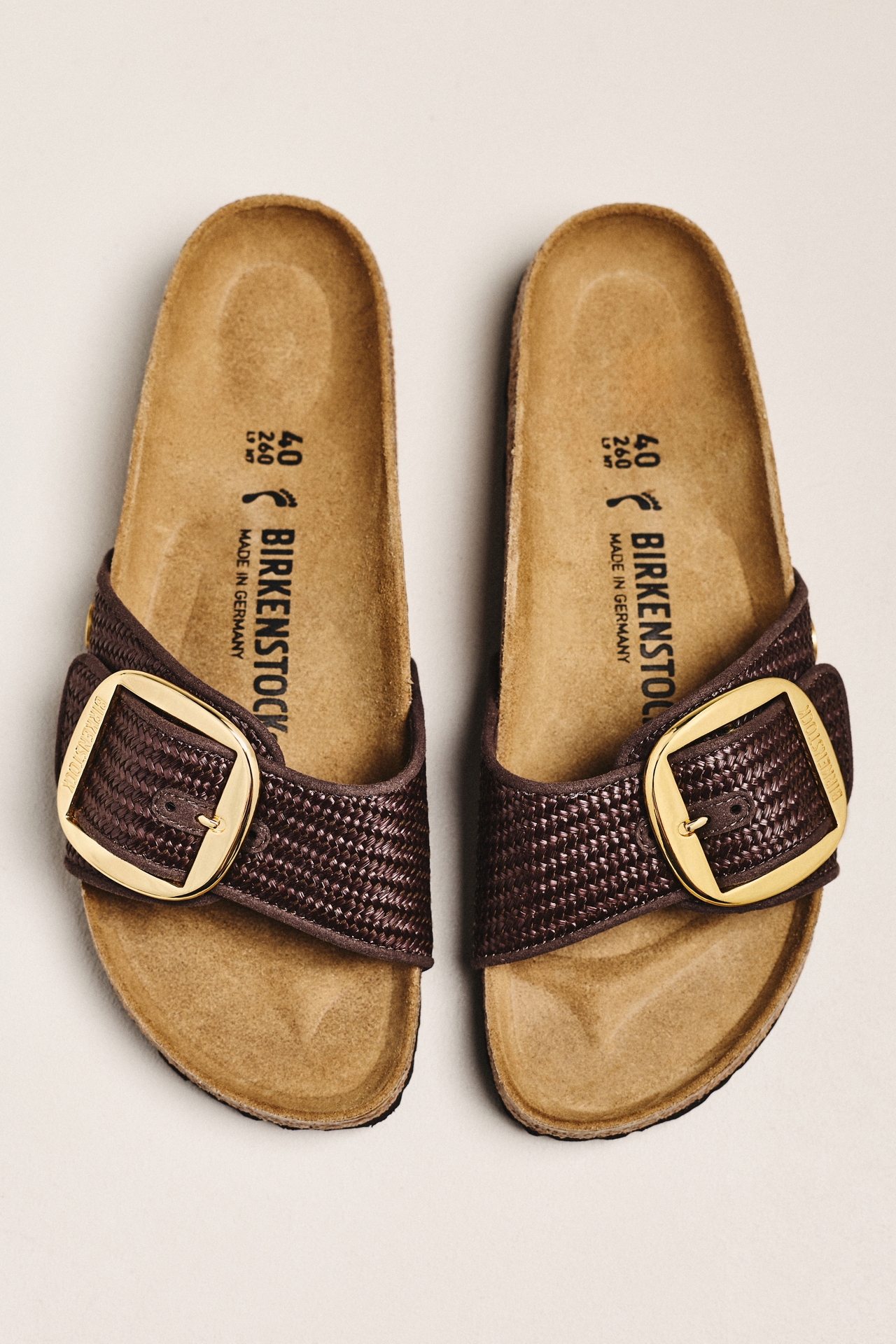 Birkenstock Madrid Big Buckle Raffia Sandals