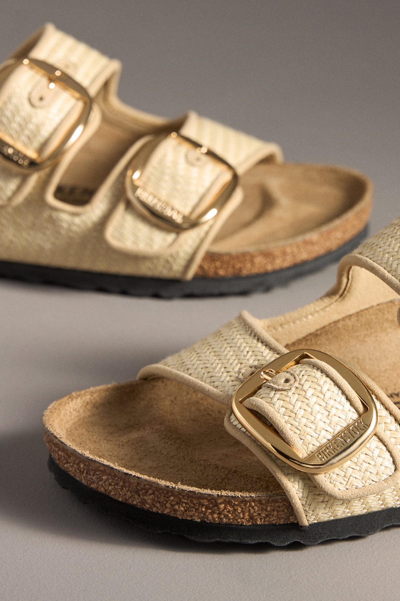 Birkenstock Arizona Big Buckle Raffia Sandals