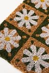 Checkered Daisies Coir Printed Doormat