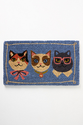 Stylish Cats Coir Printed Doormat