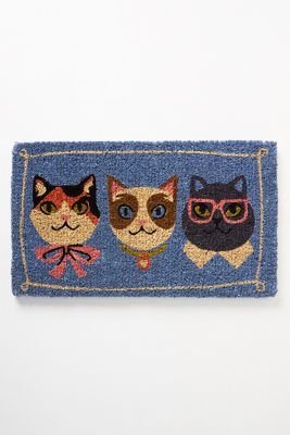 Stylish Cats Coir Printed Doormat