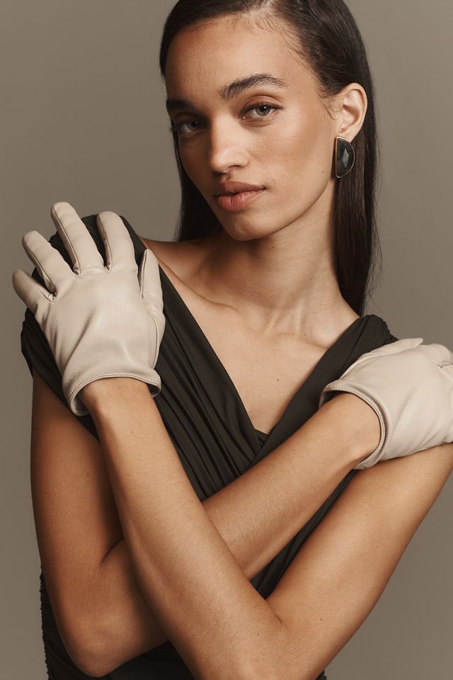 By Anthropologie Faux-Leather Short Gloves #1