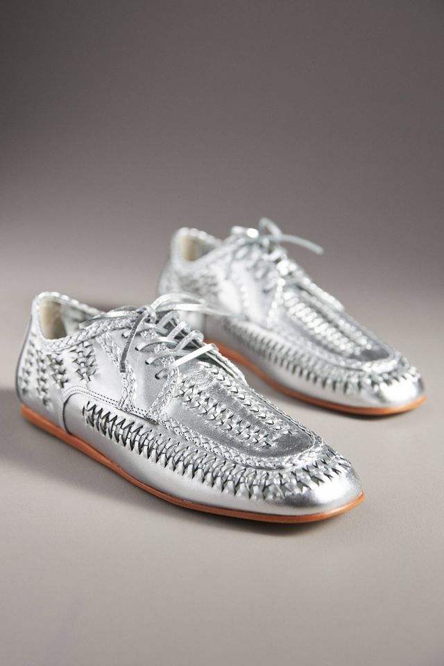 Schutz Maddy Whipstitch Lace-Up Loafers #1