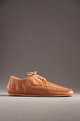 SCHUTZ MADDY WHIPSTITCH LACE-UP LOAFERS 