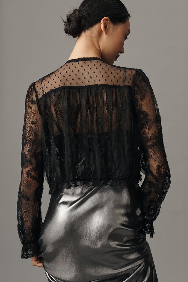 Anna Sui Lace Front-Tie Blouse #1