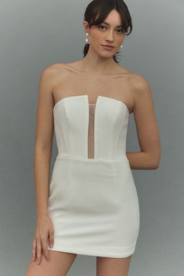 Dress The Population Chloe Illusion Strapless Mini Dress
