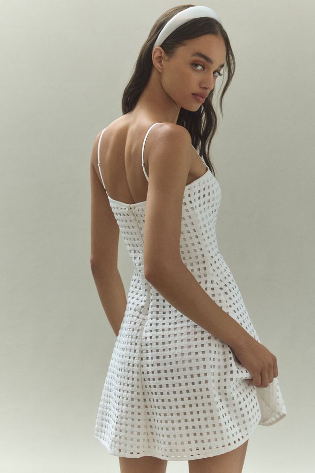 Cynthia Rowley Linen Lattice Mini Dress #1