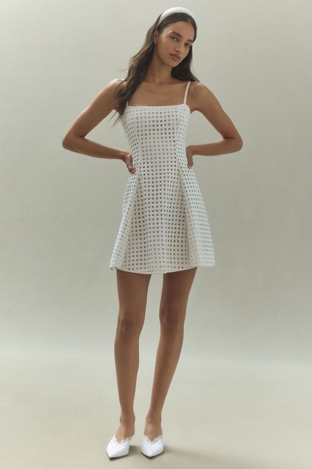 Cynthia Rowley Linen Lattice Mini Dress | Anthropologie