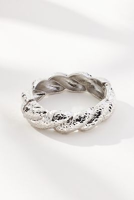 Shop By Anthropologie Ribbed Bangle Bracelet In Silver