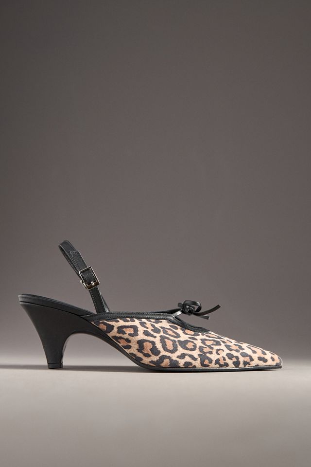 Reike Nen Pointed Ribbon Kitten-Heel Mules #1