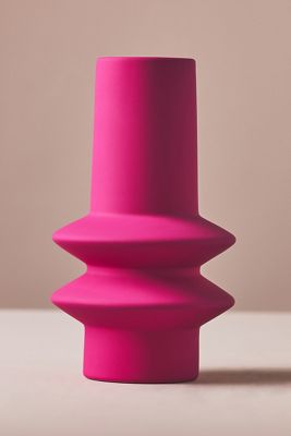 Matte Pink Stoneware Vase