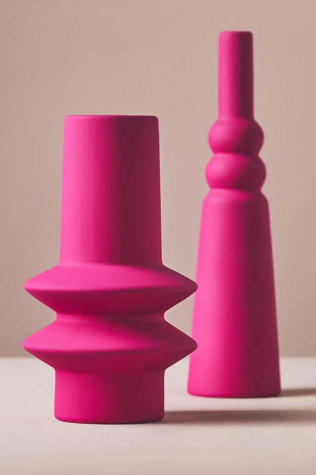 Matte Pink Stoneware Vase #1