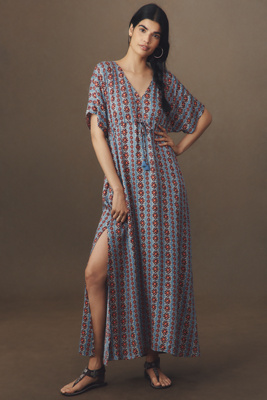 Omika Pia Floral Kaftan In Purple