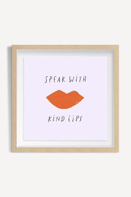 Artfully Walls Kind Lips Wall Art In Neutral