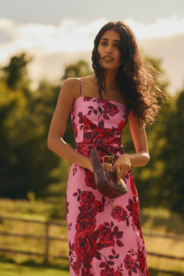Sachin & Babi Ila Stretch Satin Maxi Dress In Pink