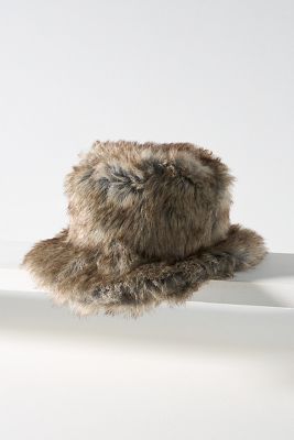 Wyeth Allover Faux-fur Bucket Hat In Gray