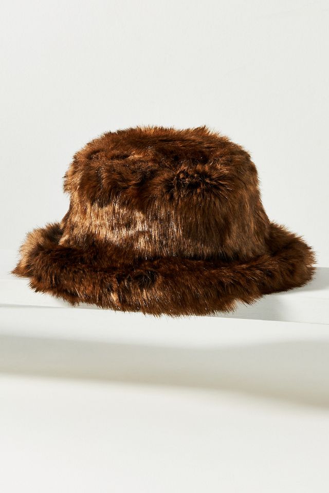Wyeth Allover Faux-Fur Bucket Hat #1