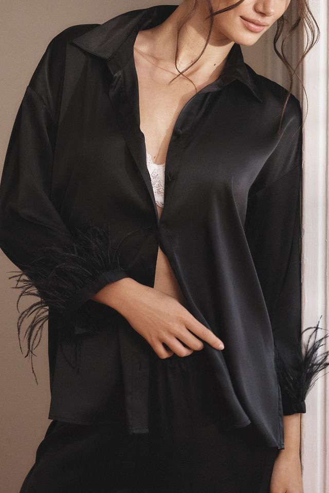 Hutch Feather-Trim Pajama Set #1