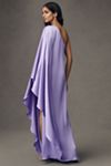 BHLDN Jenny V-Neck Cape Satin Maxi Dress