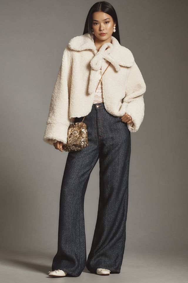 Maeve Sherpa Tie-Front Cardigan #1