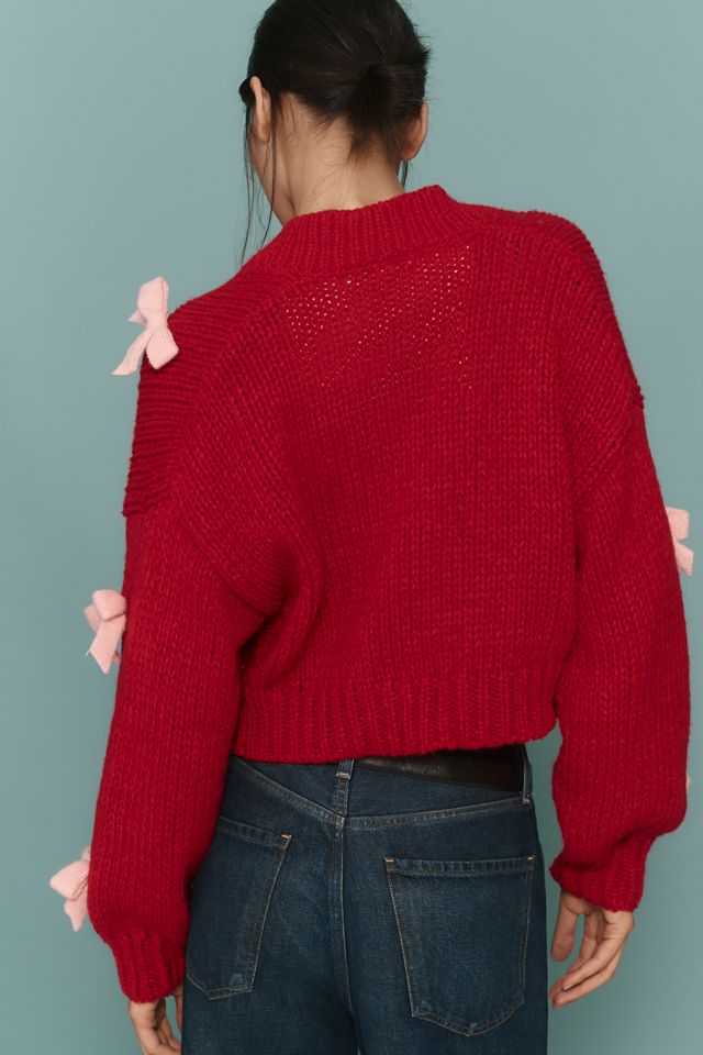 The Alicia 3D Bow Crop Cardigan Sweater by Maeve #4