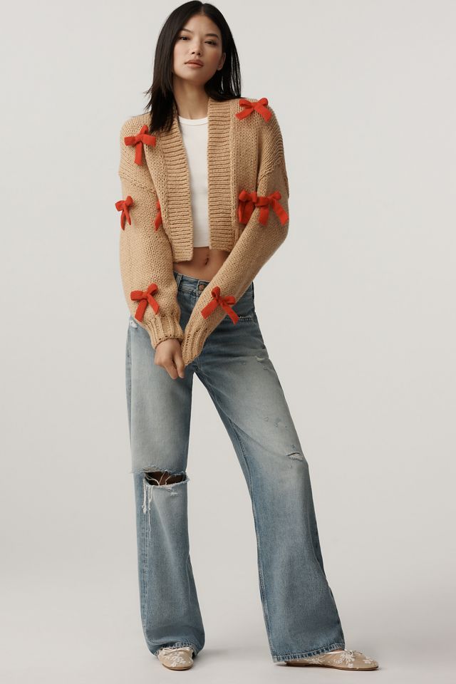 The Alicia 3D Bow Crop Cardigan Sweater by Maeve #2