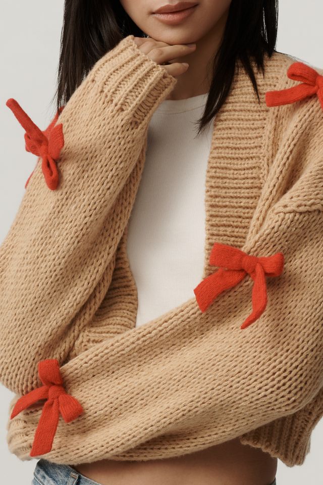 The Alicia 3D Bow Crop Cardigan Sweater by Maeve #3