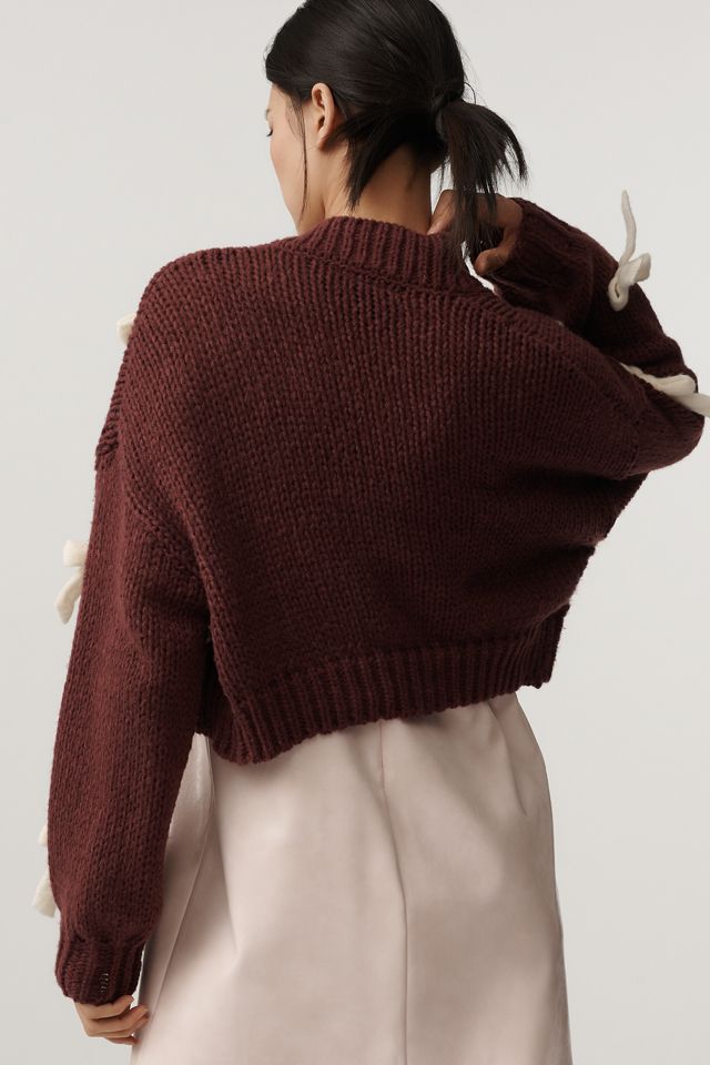 Die Alicia 3D Schleife Cropped Strickjacke von Maeve #1