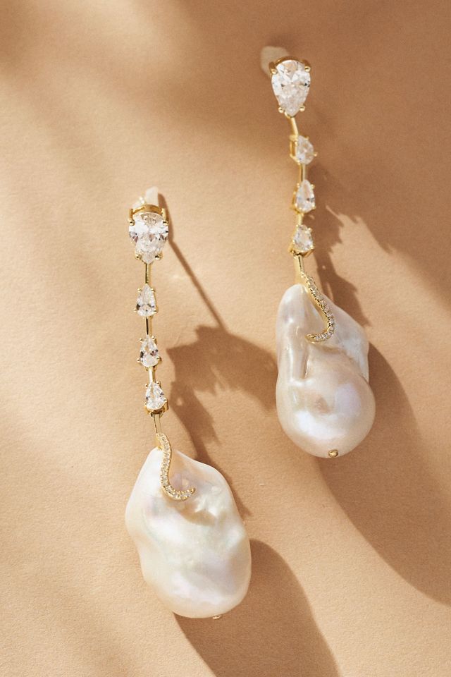 Anthropologie authentic Waterfall Pearl Earrings