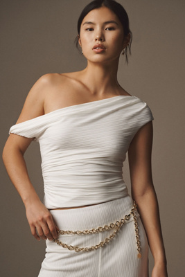 SIGNIFICANT OTHER CORALIE ASYMMETRICAL DRAPED TOP 