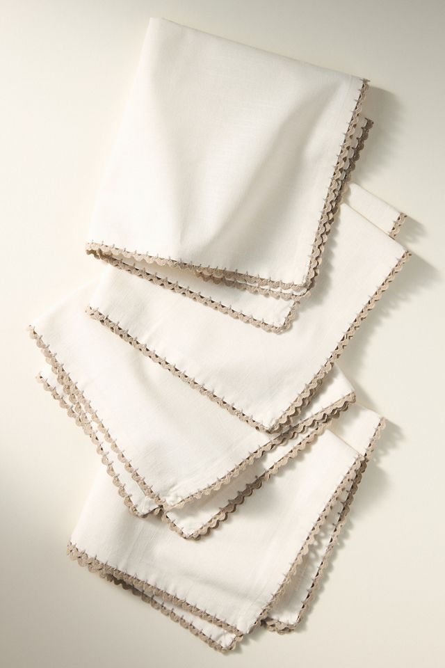 Rickrack Cotton Napkin Set, Set of 4 #2