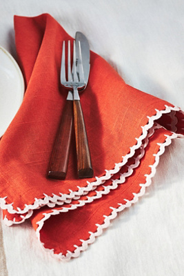 Anthropologie Ric Rac Cotton Napkin Set, Set Of 4