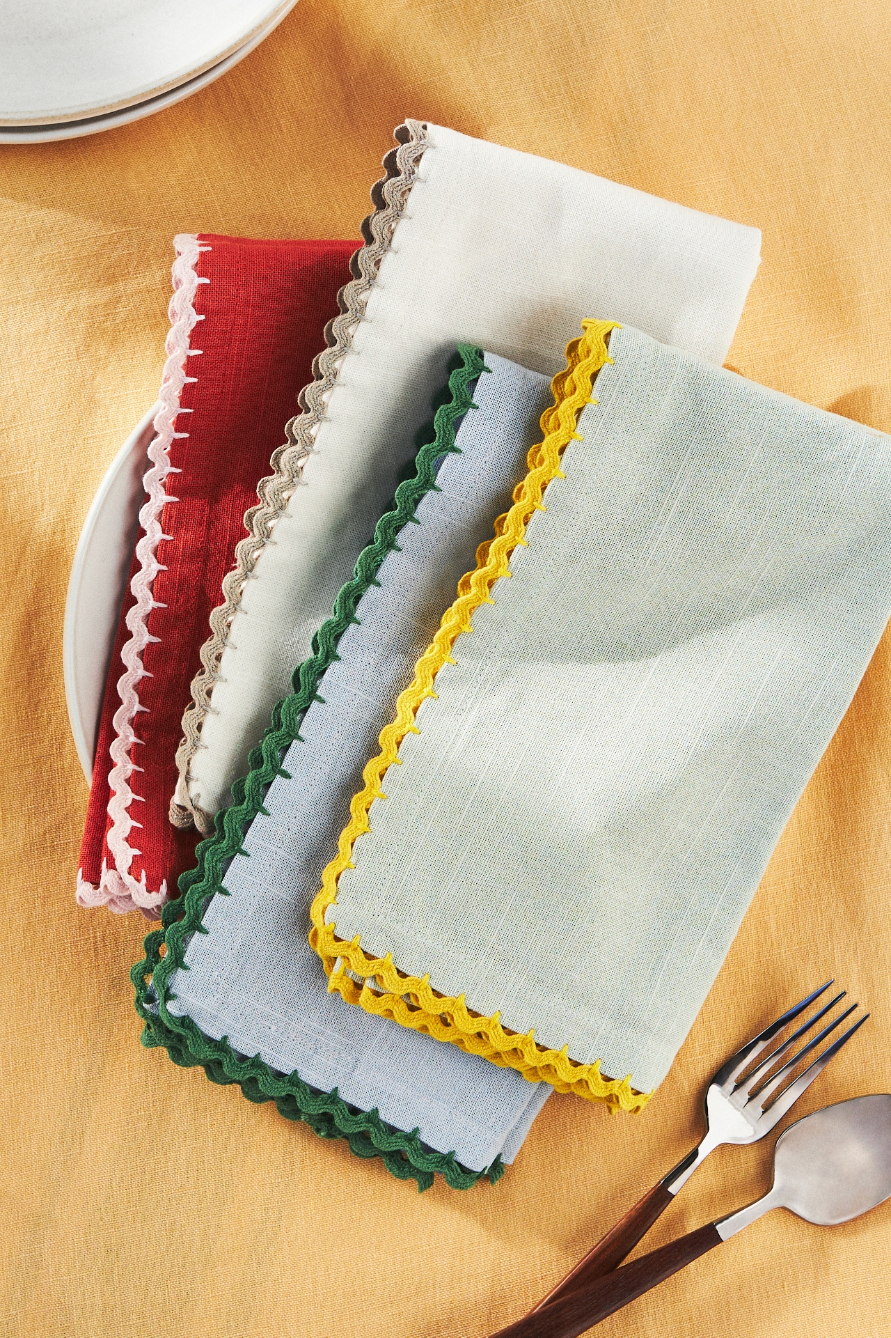 Ric Rac Cotton Napkin Set, Set of 4