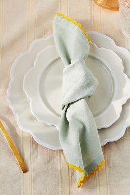 Rickrack Cotton Napkin Set, Set of 4