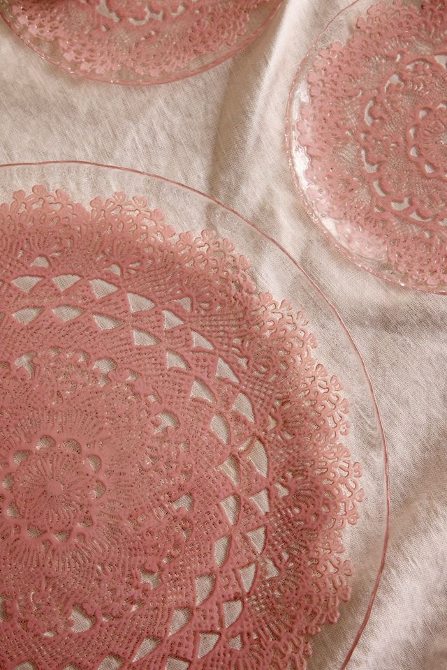 Pink Doily Serving Platter #3