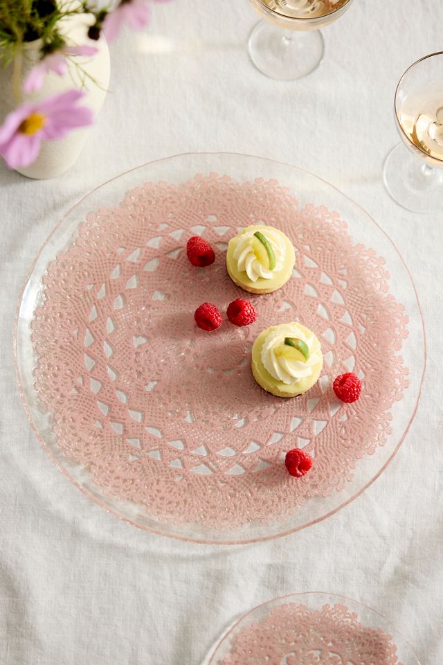 Pink Doily Serving Platter #2